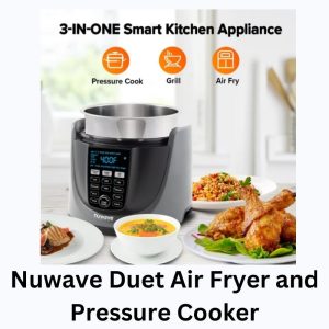 Nuwave Duet Air Fryer and Pressure Cooker Combo with Stainless Steel Broil Rack