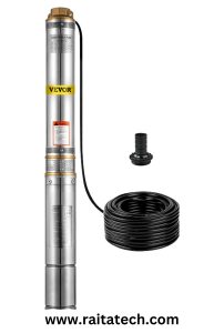 VEVOR 1 HP Submersible Well Pump with Stainless Steel Construction and 33 GPM Flow Rate