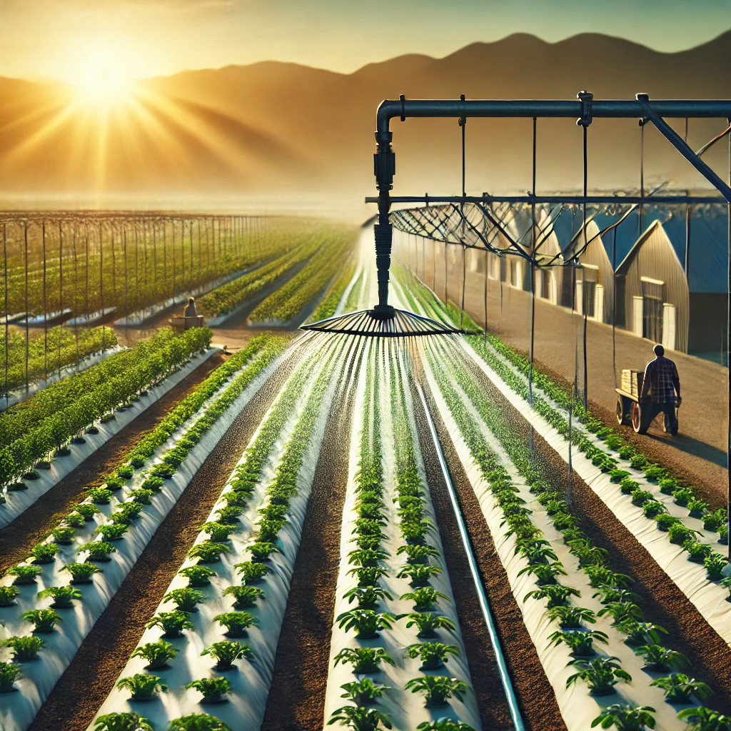 Drip Irrigation in a Farm