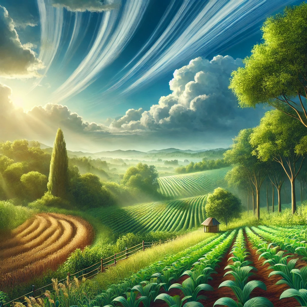 visually represent agriculture as a vital part of human civilization.